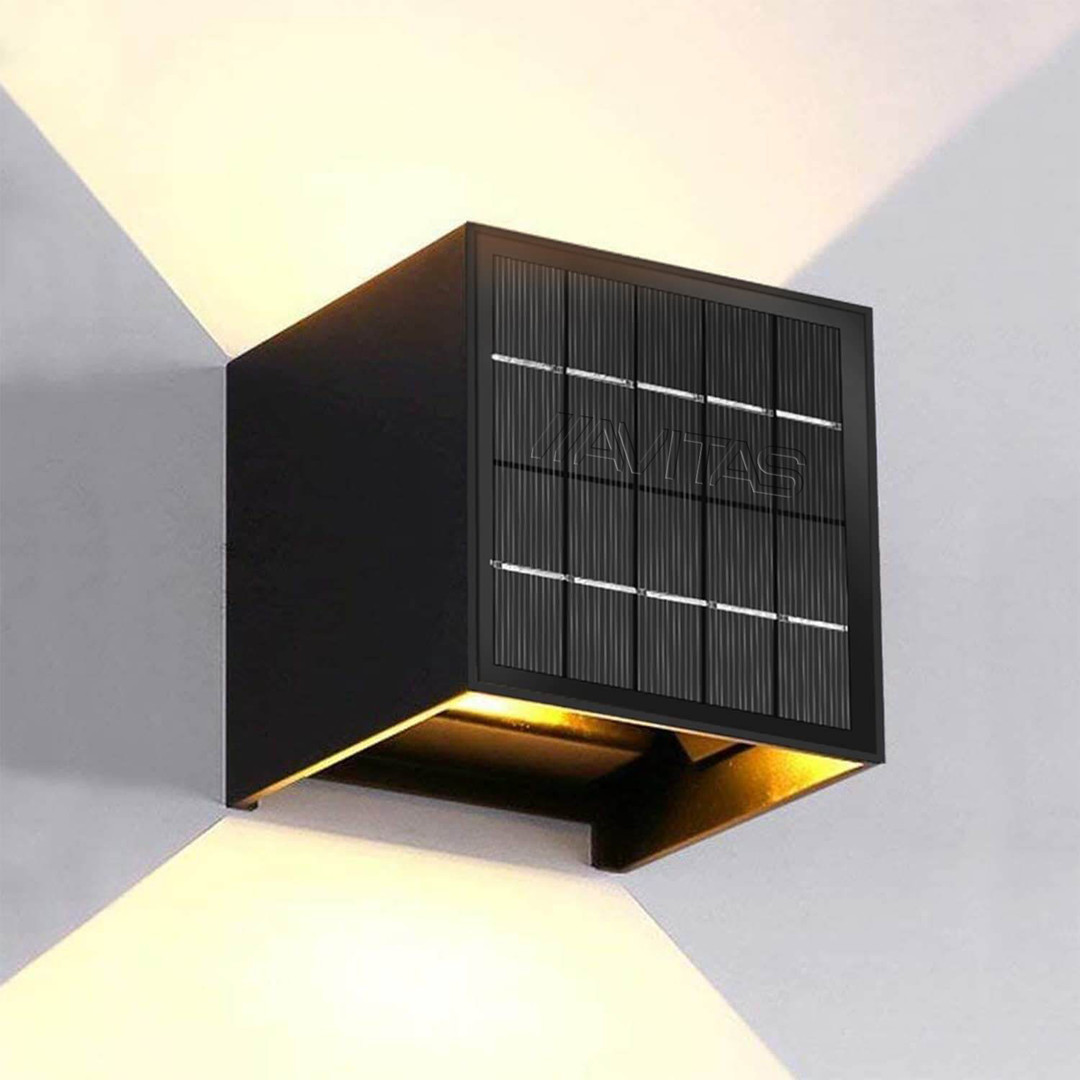 10W IP65 Waterproof Solar Square Cube Outdoor Wall Lights