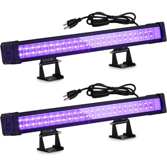 LED Black Flood Light Bar 24W with Plug + Switch + 5.5ft Cord