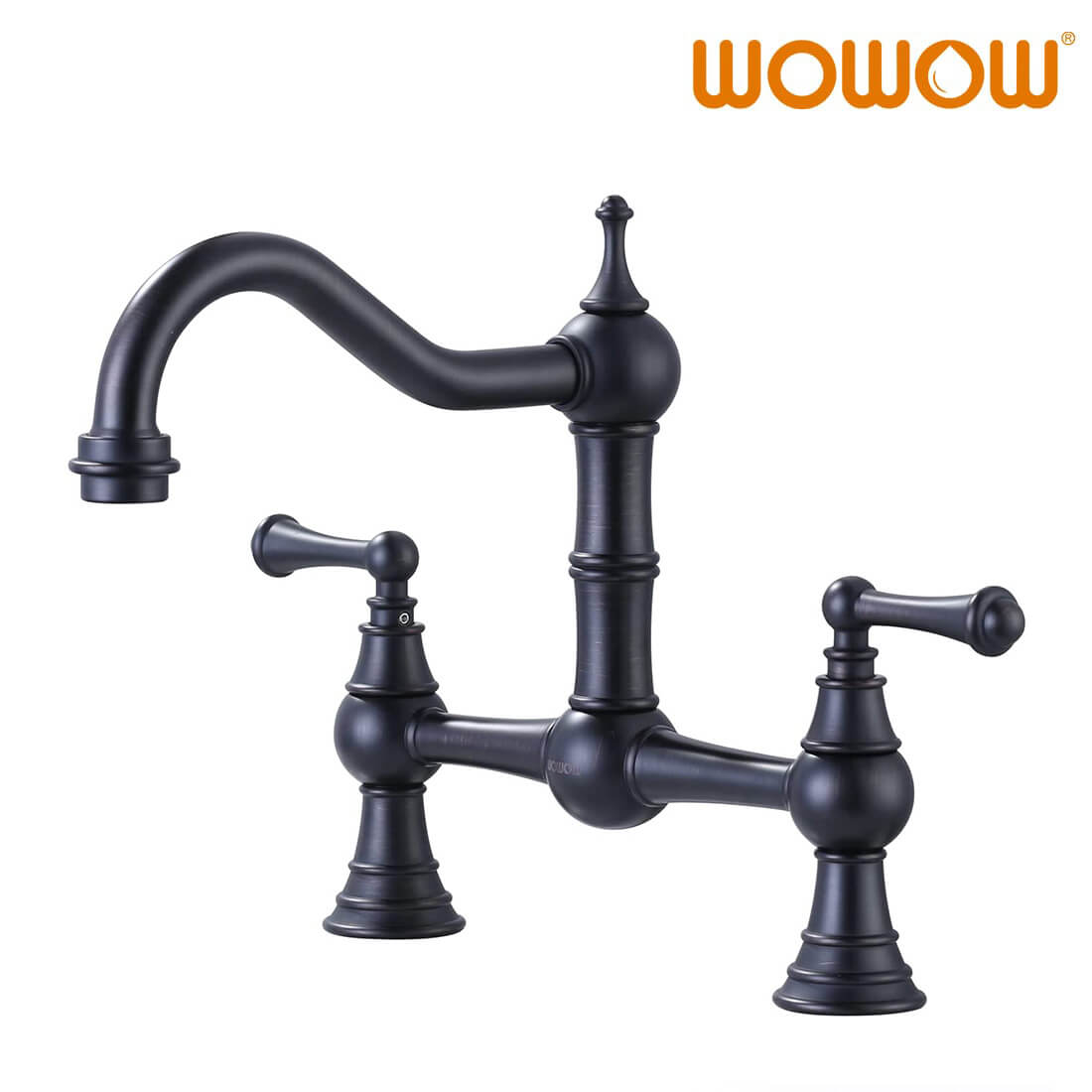 Oil Rubbed Bronze 8 Inch Centerset Bridge Faucet for Farmhouse Sink