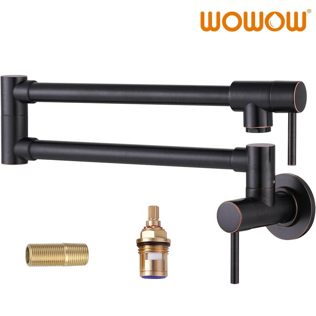 Oil Rubbed Bronze Wall Mounted Folding Pot Filler Faucet Over Stove