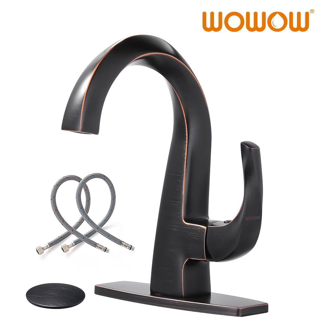 Single Handle Bathroom Faucet Oiled Rubbed Bronze with Pop Up Drain (Patented Product)